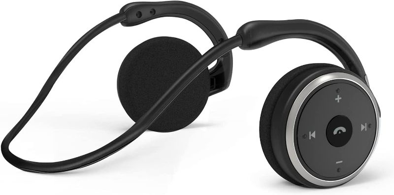 Photo 1 of Behind The Head Headphones, Bluetooth 5.0 Neckband Around Head Headphones Lightweight Small Foldable Wireless Sports Sweatproof Headset with Microphone & Carrying Case (Black)