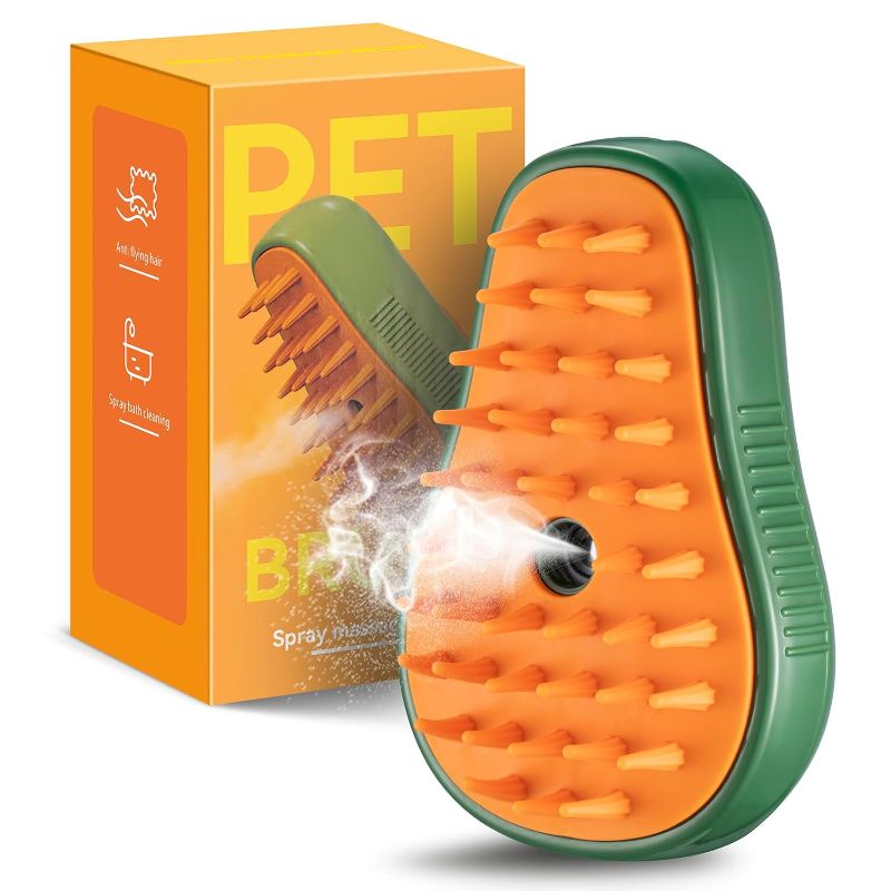 Photo 1 of Steam Brush Pet Hair Removal Tool Cat and Dog Deshedding Grooming Supplies
