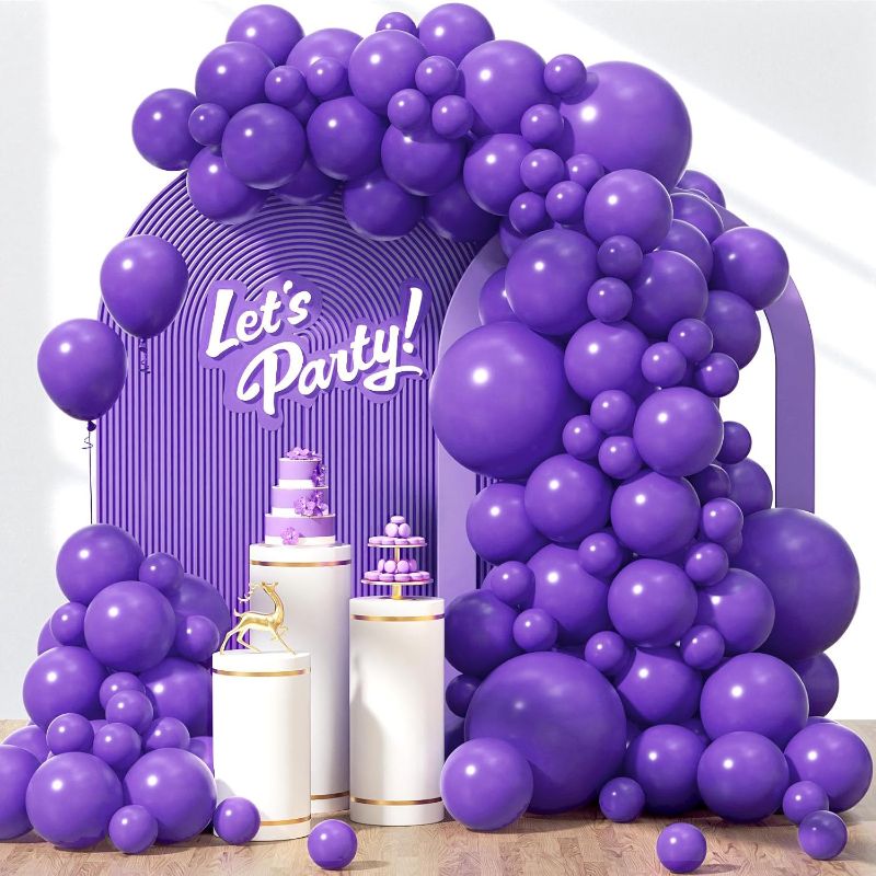 Photo 1 of Purple Balloons, 18 12 10 5 inch Purple Balloons Different Sizes Balloon Arch Kit for Birthday Wedding Baby Shower Party Decorations
