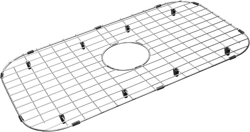 Photo 1 of Serene Valley Sink Protector Grid 26-1/16" x 14-1/16", Centered Drain with Corner Radius 3-1/2", 304 Stainless Steel Material NLW2614C