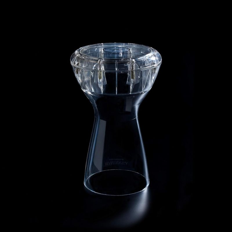 Photo 1 of Red Wambooka Diamond Darbuka Drum with 8.75 inch Head, with Brass tuning keys and Padded Bag 17 inches Length (Red&CrystalClear PC)