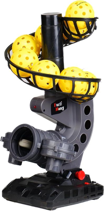 Photo 1 of Furlihong 388PBH Pickleball Machine, 4 Adjustable Angles, Includes 8 Pickleballs, Powered by Power Bank/Battery, for Beginners