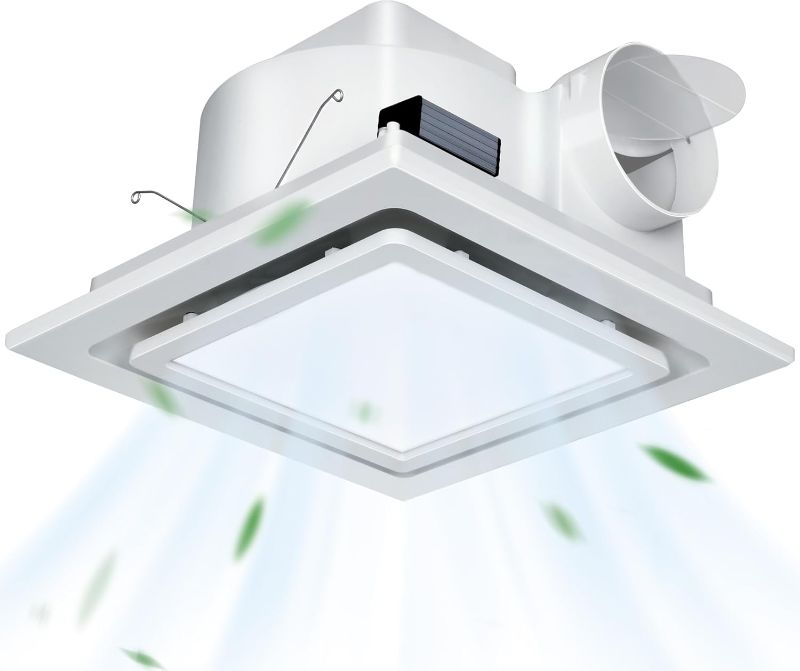 Photo 1 of 12" Ultra Quiet Bathroom Fan w/LED Light, 1.0 Sone 141CFM 10x10" Mount