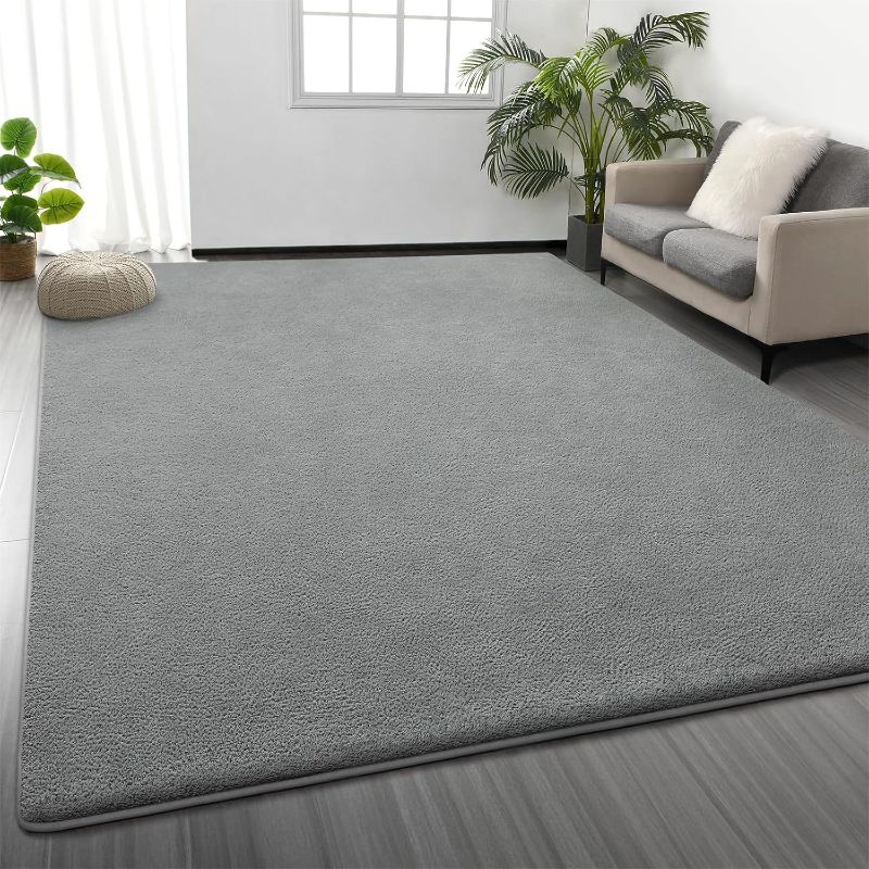 Photo 1 of Area Rugs for Living Room for Bedroom 4 x 6 Ft Memory Foam for Boys Girls Room for Nursery for Dorm Grey