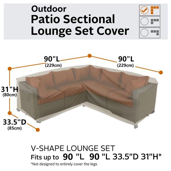 Photo 1 of V-Shape 90 Outdoor Sectional Cover – Storm Grey