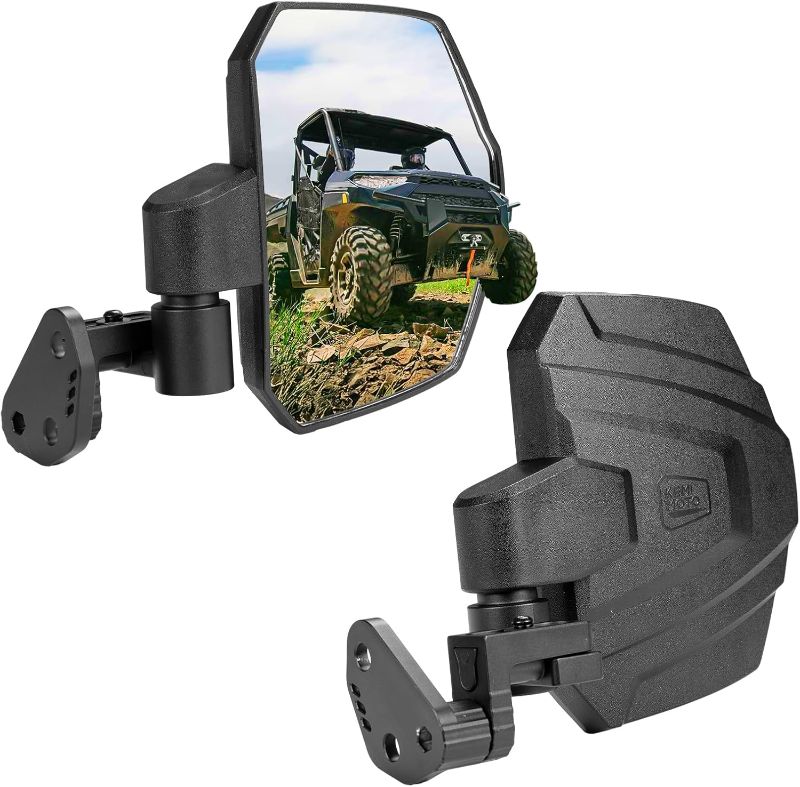 Photo 1 of KEMIMOTO Large Side Mirrors A-pillar UTV Mirror Compatible with Polaris Ranger XP 1000/ Ranger Crew XP 1000 2018-2025, Extension Adjustable Side Mirrors Mounted on ROPS bar for UTV