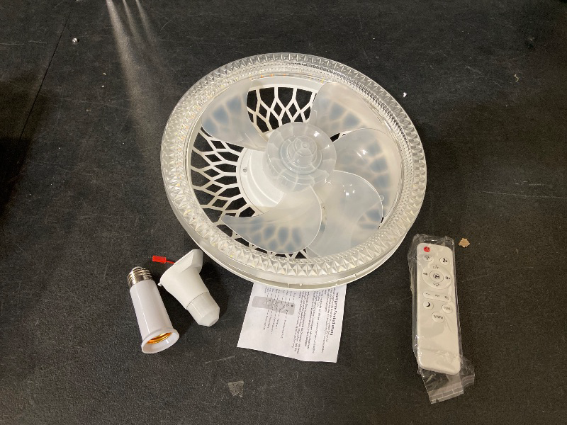 Photo 1 of Ceiling Fans with Lights,Socket Fan Light with Remote Control,Dimmable Brightness 3000K-6500K Memory,3 Fan Speeds,2200 Lumens LED Quiet Ceiling Fans Perfect for Small Spaces, Bedrooms, Home Offices