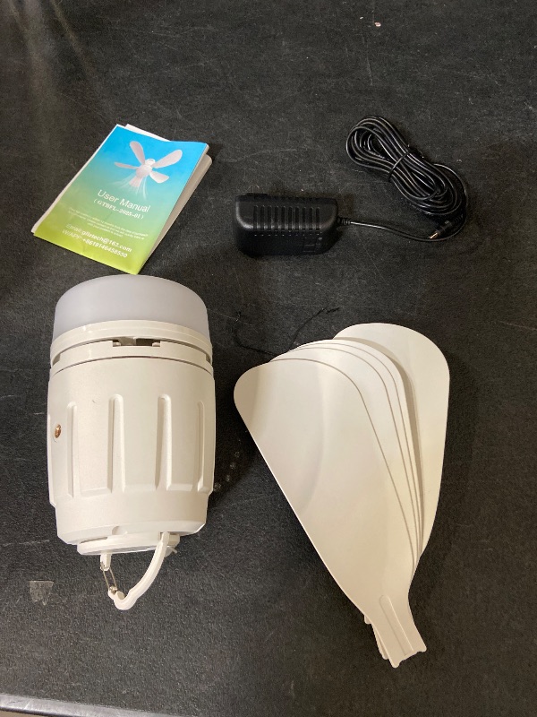 Photo 1 of Solar Ceiling Fan Light, 20000mAh Portable Gazebo fan with 30W Solar Powered Fan with Remote Control, Outdoor Ceiling Fan with Light for Patios, Canopy, Shed, RV, Porch and Chicken Coop