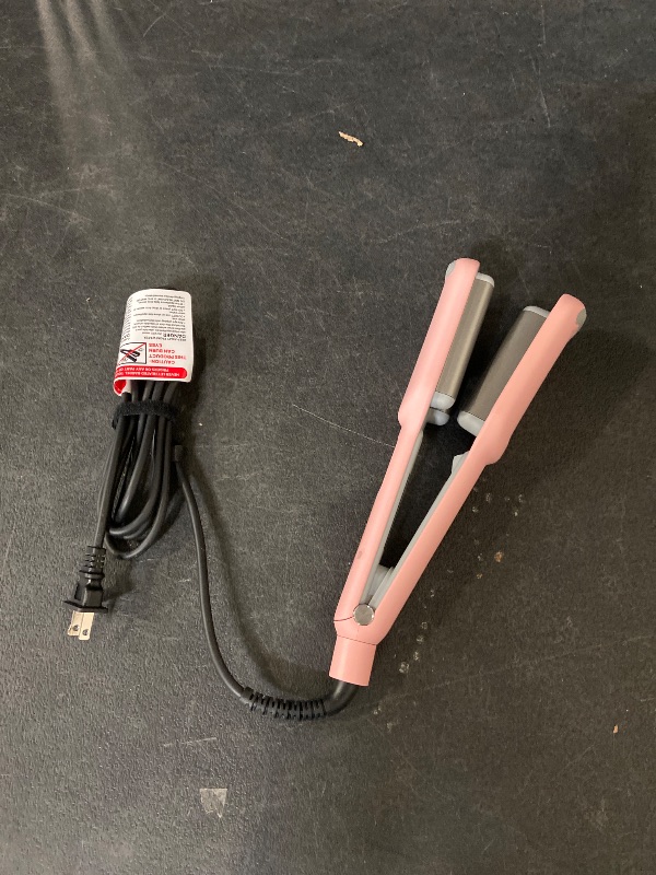 Photo 1 of Curling Iron Hair Crimper Waver - TYMO ROVY Beach Waves Curling Wand, Ionic Deep Waver Hair Curler Tool with Ceramic 3 Barrel for Women, Dual Voltage, Anti-Scald, Easy to Use, Pink, 1 Inch
