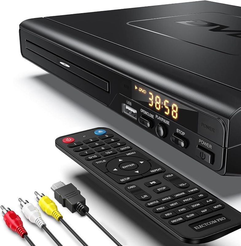 Photo 1 of DVD Players for TV with HDMI, DVD Players That Play All Regions, Simple DVD Player for Elderly, CD Player for Home Stereo System, Included HDMI and RCA Cable