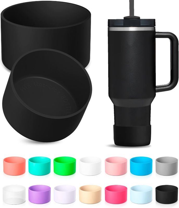 Photo 1 of KTKUDY 2Pcs Silicone Boot for Stanley Quencher Tumbler H2.0 30/40oz | & IceFlow 20oz/30oz | Intended for Hydro Flask Water Bottle 12-24oz | Protective Cup Bottom Accessories | Fits Stanley Cup
