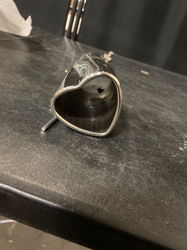Photo 1 of Car Exhaust Tip 2.5 inch Inlet, Universal Car Exhaust Pipe Modification Tail Throat Tail Pipe Stainless Steel Muffler Tip, Adjustable Heart Shaped Car Thickened Pipe (Straight,Silver)