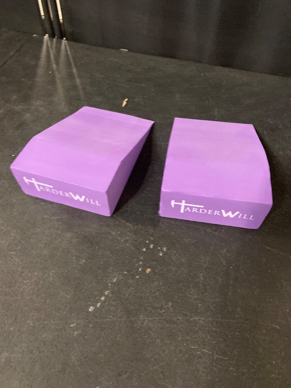 Photo 1 of HarderWill Yoga Foam Wedge Blocks (Pair), Calf Raise Block, Calf Stretcher, Yoga Wrist Support, Balance, Pushup, Fitness, Pilates, Heel Stretcher, Squat Wedge with Gym Bag