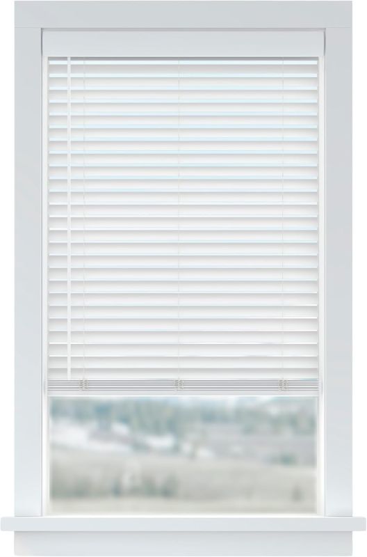 Photo 1 of LEVOLOR Basics Cordless Light Filtering Faux Wood Blinds, Easy to Install 2” Blinds for Windows, Timeless Look, Fits up to 34” Width and 64” Length, Home Solution for Any Space or Room