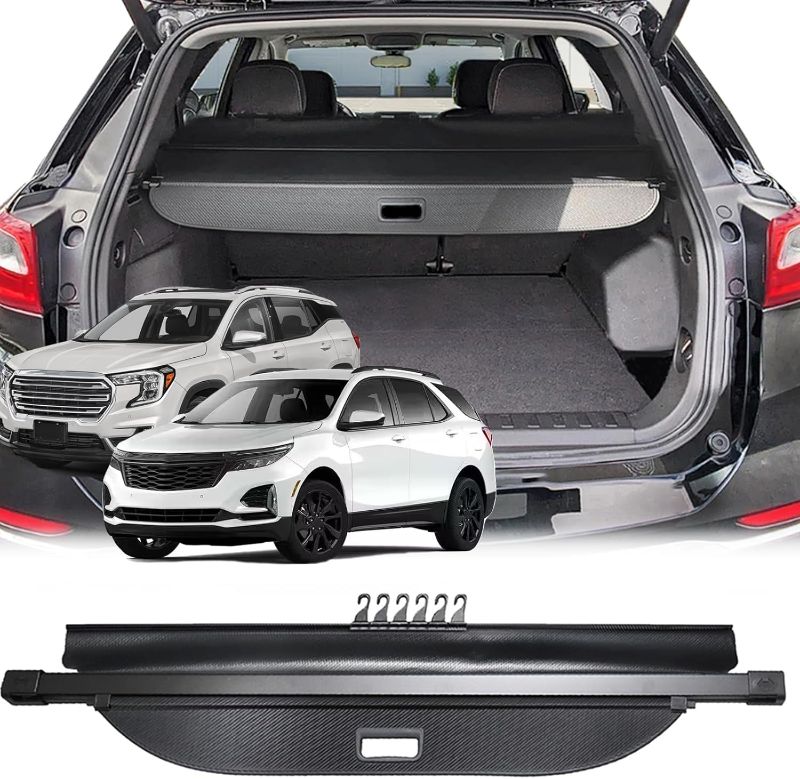 Photo 1 of Cargo Cover for 2018-2024 Chevrolet Chevy Equinox Accessories GMC Terrain Accessories 2024 2023 2022 2021 2020 2019,Carbon Fiber Look Retractable Trunk Cover (Not for EV)