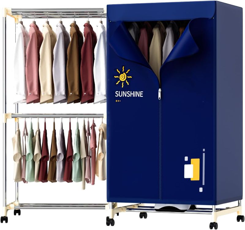 Photo 1 of Portable Clothes Dryer, 1000W Portable Dryer Double Layers Portable Dryers for Laundry Stainless Steel Drying Machine Clothes Dryer for Apartments Home Dorms RVs with Timer and Fabric Cover CHOCHOYAH