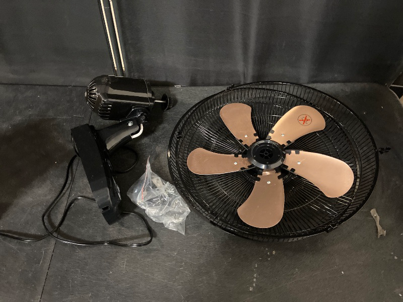Photo 1 of 18 Inch Wall Mount Fan with Remote, 3-speed Wall Oscillating Quiet Fan with 5 Blades, Adjustable Tilt and Timing, High Velocity Wall-Mounted Fans for Bedroom, Gym, Office, Warehouse, Garage, Gold