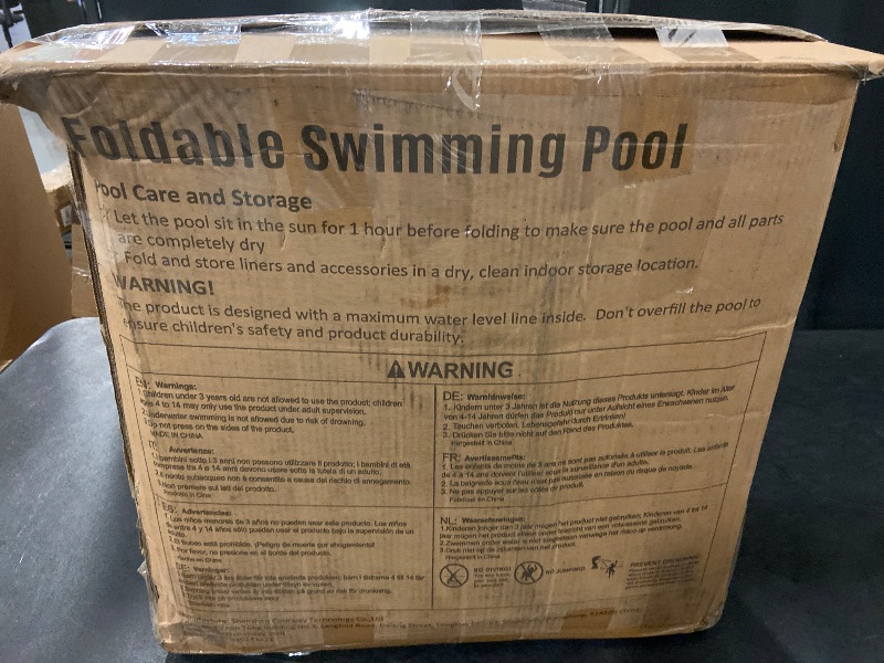Photo 1 of Foldable Swimming Pool,Large outdoor swimming pool in summer, rectangular Above Ground swimming pool,Portable Non-Inflatable Pool with Drain Plug and Drain Hole for Family Pool, Summer Water Part