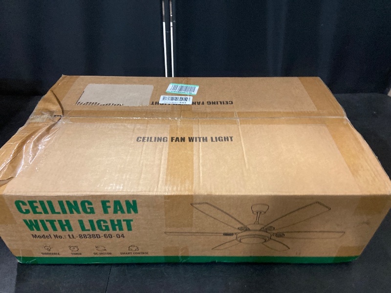 Photo 1 of 60 Inch Grey Ceiling Fans with Lights Modern 3CCT