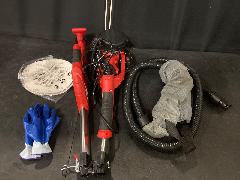 Photo 1 of VEVOR Drywall Sander 850W, Electric Drywall Sander Variable Speed 800-1750 RPM, Foldable Sheetrock Sander with Telescope Handle, Electric Sander with LED Strip Light and Vacuum Bag, Wall Sander