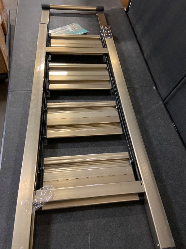 Photo 1 of WOA WOA 5 Step Ladder, Ladders for Home, Anti-Slip Pedals, Aluminum Step Stool Foldable, Lightweight to Move, Ease of Storage, Reach 10ft for Closet Kitchen Library, Hold 300lbs - Gold