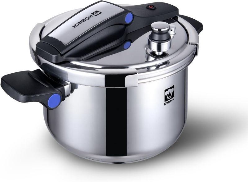 Photo 1 of 8QT Stainless Steel Pressure Cooker, Olla de presion, Cooking Pressure Cooker, Compatible with Induction and Gas Stovetops, Dishwasher Safe, One-Hand Opening Design