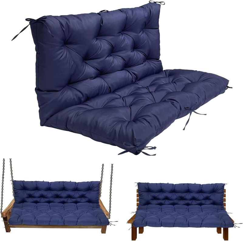 Photo 1 of 40x40 Swing Replacement Cushions for Outdoor: 2-3 Seater Bench Waterproof Cushion with Ties - 4in Thick Swing Cushion for Garden Furniture Patio Porch