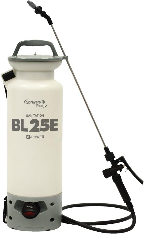 Photo 1 of Sprayers Plus BL25E Battery Sprayer - 12V Lithium-ion, Sanitation, Bleach & Carpet Cleaning, 2 Gallon