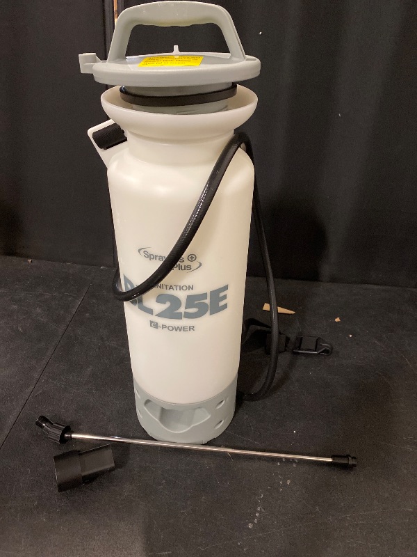 Photo 1 of Sprayers Plus BL25E Battery Sprayer - 12V Lithium-ion, Sanitation, Bleach & Carpet Cleaning, 2 Gallon