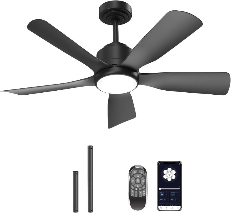 Photo 1 of onffo 42 Inch Low Profile Ceiling Fan Black