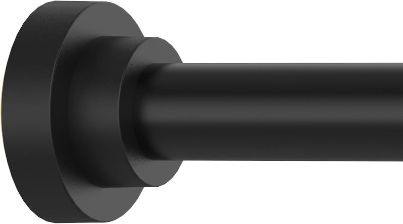Photo 1 of Shower Curtain Rod Adjustable 43-78 inch, 1"Diameter Spring Tension Curtain Rod No Drill, Anti-Rust Non-Slip Shower Rod, Black Shower Curtain Rod for Bathroom Tension