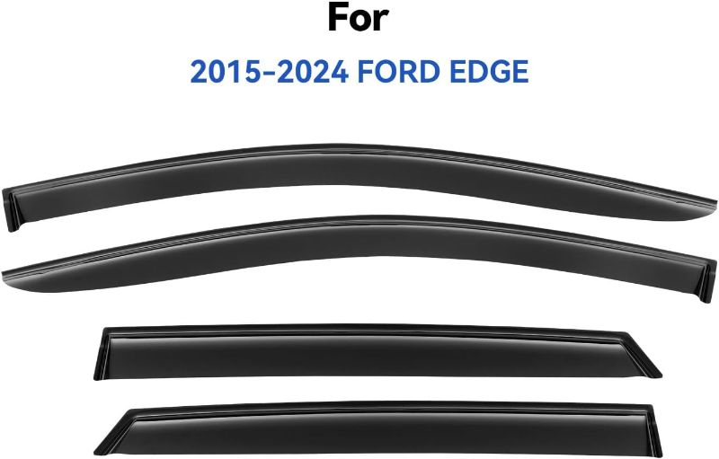 Photo 1 of Window Visors Rain Guards Shield for 2015-2025 Ford Edge, Out-Channel Window Vent Wind Deflectors Visors Shades for 15-25 Edge