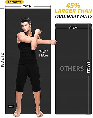 Photo 1 of CAMBIVO Yoga Mat for Women and Men, Extra Long and Wide Exercise Mat(72"x48"/84"x30"), Large Non Slip Workout Mat for Yoga, Pilates, Fitness, Barefoot Workouts, Home Gym Studio