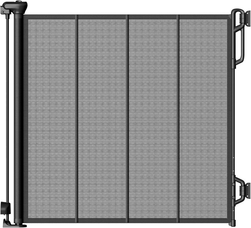 Photo 1 of Reinforced Retractable Baby Gate or Mesh Dog Gate,Easy to Use for Stairs, Doorways, Hallways, Indoor, Outdoor, Wide Pet Gate 33.5" Tall, Extends to 55" Wide,Black