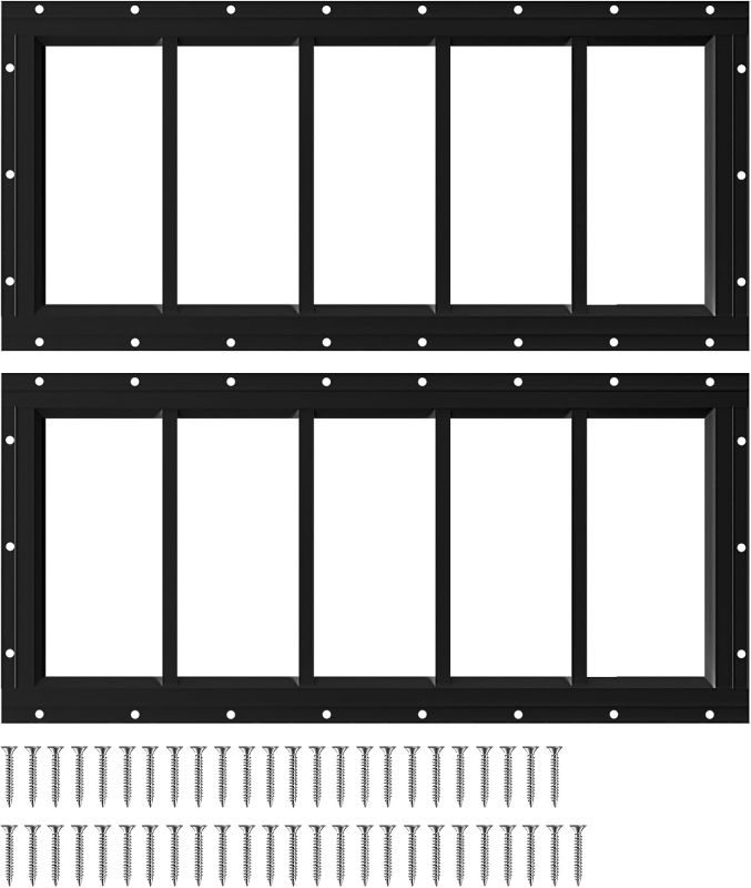 Photo 1 of NeatiEase 2 Pack Shed Windows 10"x35", Transom Window Fixed Design with Tempered Glass for Playhouses, Sheds, Garage and Chicken Coops (Black)