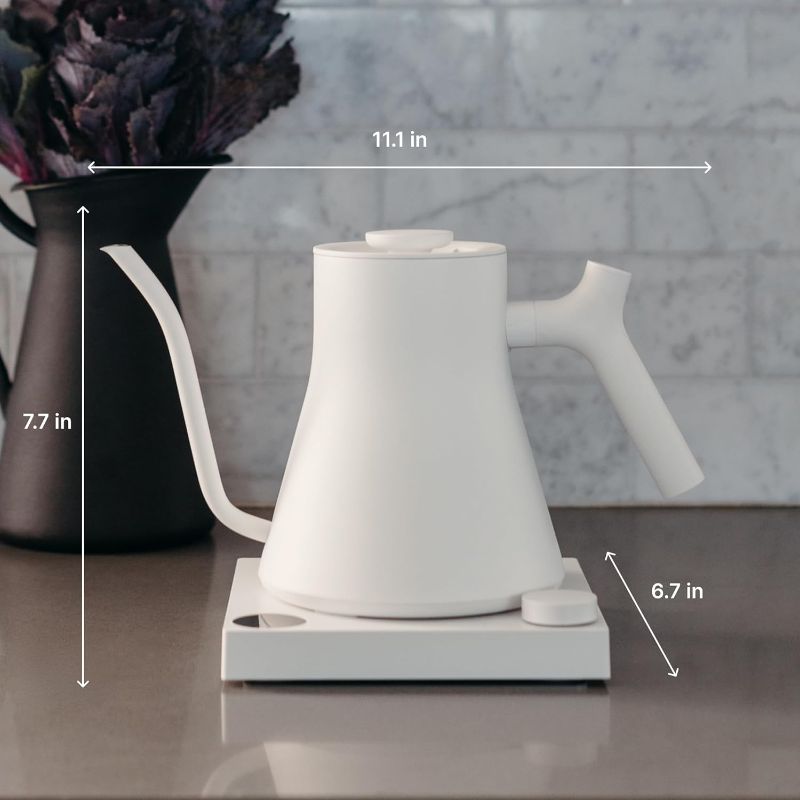 Photo 1 of Fellow Stagg EKG Pro Electric Gooseneck Kettle - Pour-Over Coffee and Tea, Quick Heating, Precise Temperature Control, Scheduling, Built-in Brew Timer, Matte White, 0.9 Liter