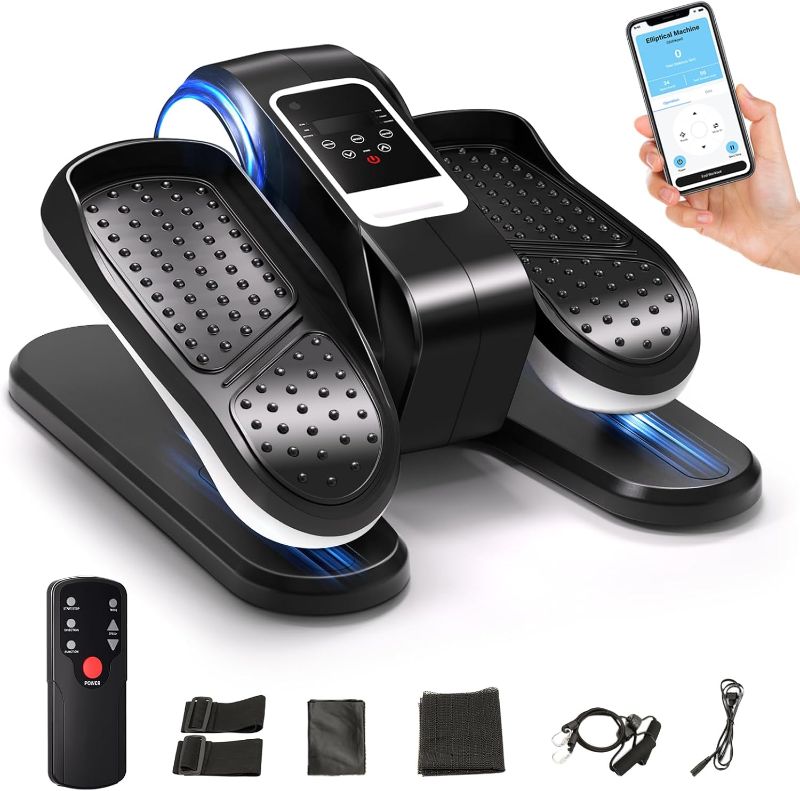 Photo 1 of Under Desk Elliptical Machine with App – Quiet & Portable Electric Pedal Exerciser with Adjustable Speed and LED Display for Home and Office, Seated Ellipse Leg Exerciser Fully Assembled