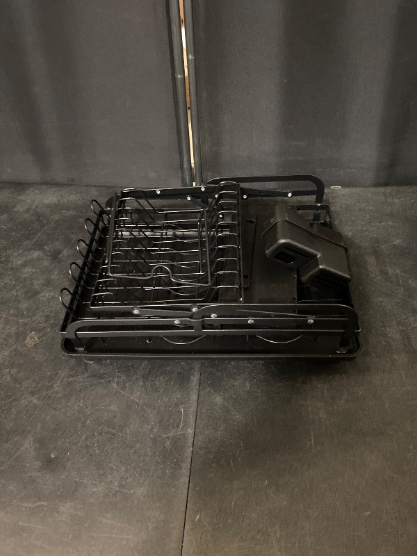 Photo 1 of Dish Drying Rack for Kitchen Counter - Large Dish Rack with Drainboard, Rustproof Dish Drainer with Drainage Spout & Utensil Holder for Sink, Black