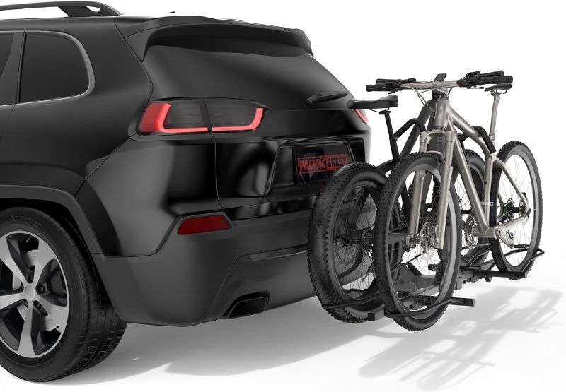 Photo 1 of Bike Rack for Car & SUV - 2'' Hitch or Trucks/RV | 160lb Heavy-Duty Car Bike Rack, E-Bike & Fat Tire Ready (5'') | Foldable, Tilt-Away, Anti-Rattle Lock, No Extra Tools Needed
