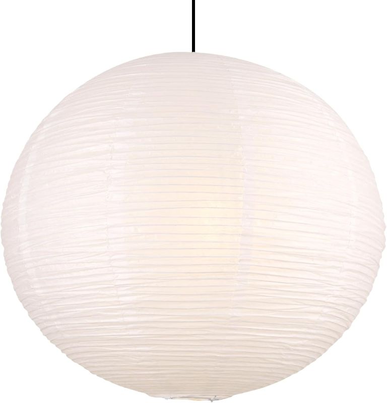 Photo 1 of White Paper Lamp Shade, 20''x20'' Large Chinses Paper Lantern Pendant Light Shade,Round Lanpshade Home Decor Ceiling Lampshade, Foldable Lampshade