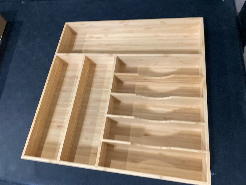 Photo 1 of Umilife Large Kitchen Drawer Organizer Bamboo Silverware Utensils Organizer 19"x19" 2.5" High