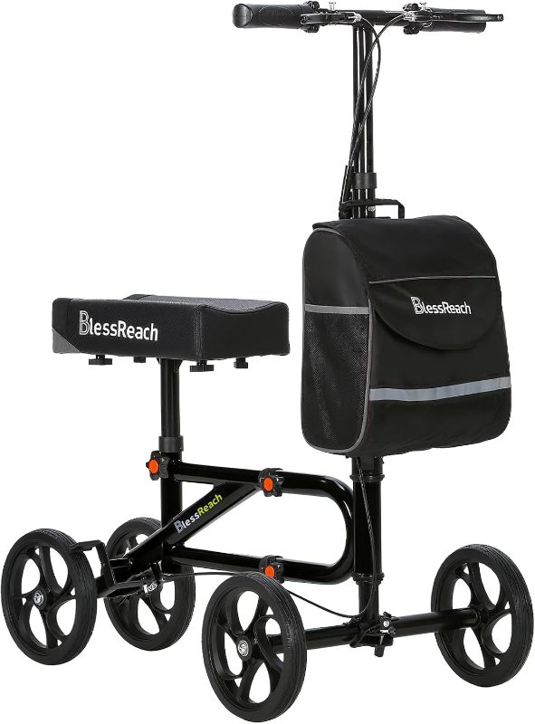 Photo 1 of Economy Knee Scooter Steerable Knee Walker for Foot Injuries Compact Crutch Alternative with Dual Braking System (Black)