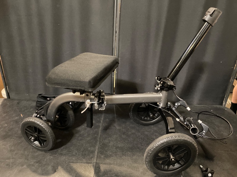 Photo 1 of All Terrain Knee Scooter for Adults, Foldable Rolling Knee Scooter with DIY Stickers & Shock Absorber, Steerable Knee Walker for Broken Foot, Ankle Injuries & Surgery, Better Crutch Alternative