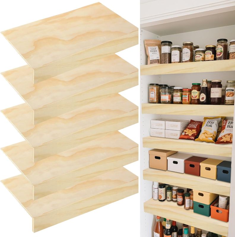 Photo 1 of 5 Pack Wooden Shelf Covers 24 x 16 Inch,Wire Rack Covers for Pantry Wood Shelf Liners-0.25 inch Thick,Weight Removable Wood Shelf Covering for Closet Kitchen Pantry Bathroom Office