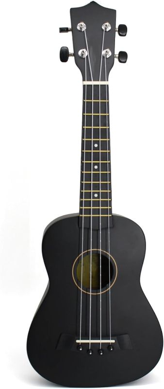 Photo 1 of Professional Ukulele 21" Treble Beginner's Mahogany Neck Fine Tuning Pins 4-String Ukulele(BK)