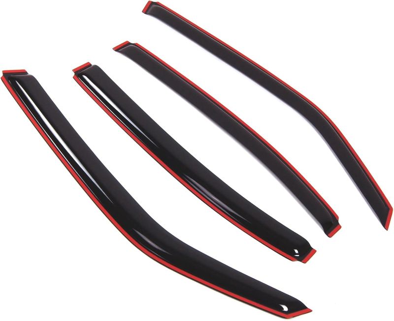 Photo 1 of TuningPros in-Channel Window Vent Visors Rain Guards Compatible with Dodge Charger 2006-2010 | Side Window Wind Deflectors Rain Shields | Black Tinted, 4 Pcs Set, BGWV-109