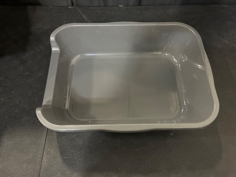 Photo 1 of 1 Pack of Extra Large Cat Litter Box (ABS Material), Low Entry Senior Litter Pen for Geriatric Kitty Big Cats, Jumbo Pet Safe Litter Boxes Tray for Indoor Pets Potty (Gray, 24" L x 20" W)