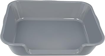 Photo 1 of 1 Pack of Extra Large Cat Litter Box (ABS Material), Low Entry Senior Litter Pen for Geriatric Kitty Big Cats, Jumbo Pet Safe Litter Boxes Tray for Indoor Pets Potty (Gray, 24" L x 20" W)