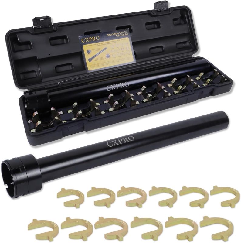 Photo 1 of Inner Tie Rod Removal Tool Kit, Inner Tie Rod Tool Set with 12 Crowfoot Adapters 1/2 Inch Drive Tube for Tie Rods Remove & Install Cars