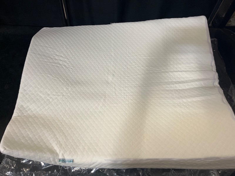 Photo 1 of Wedge Pillow, Bed Wedge Pillows for Sleeping, Snoring, Back Support, After Surgery, Foam Triangle Pillow, Removable Washable Cover (White, 5in)